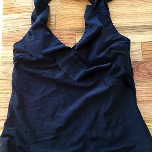 Cupshe NWT Black Ruffle Halter Tankini top NEW with tags M